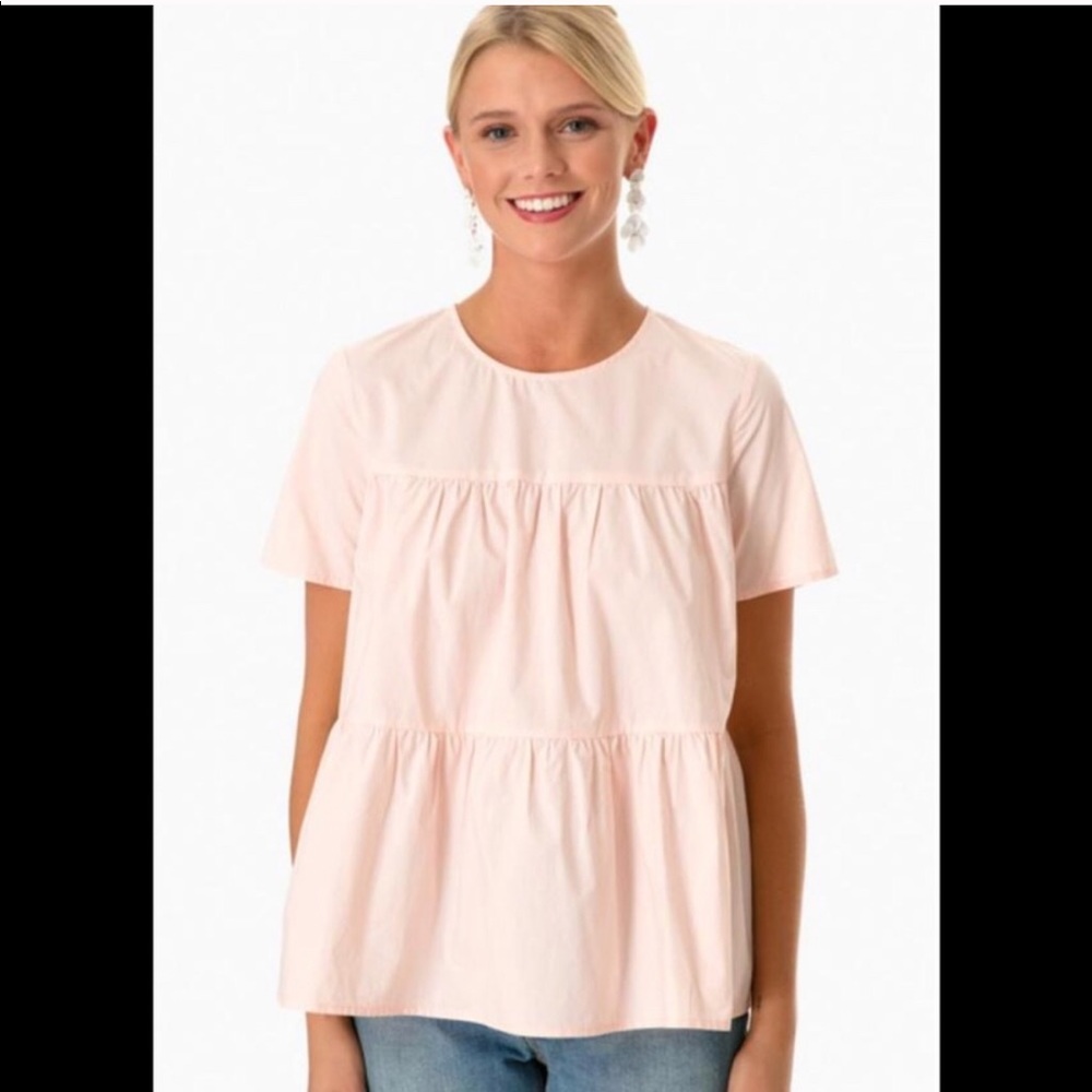 Tucker nuck do+be pink tiered blouse